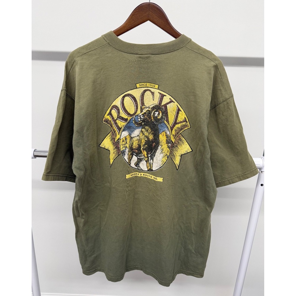 Vintage Rocky Boots T Shirt‎ Green Size XL